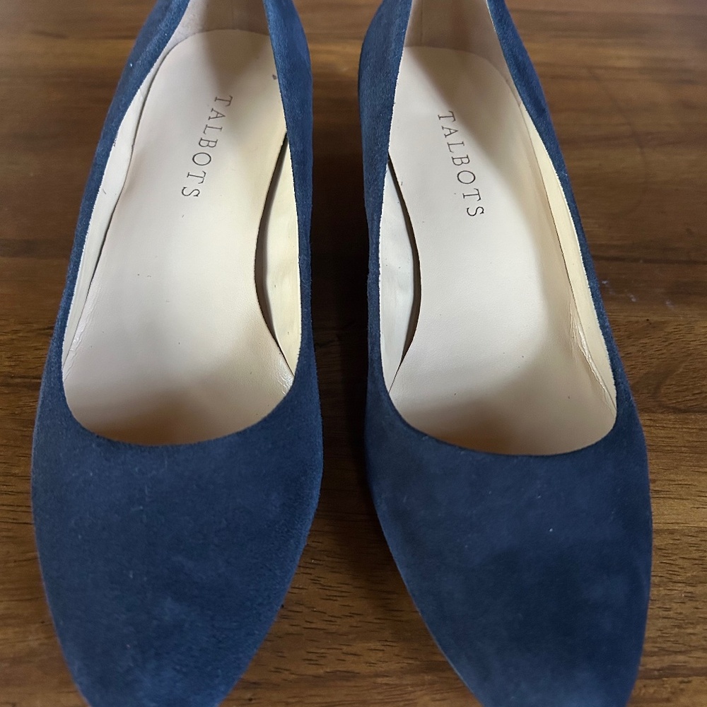 Navy Suede Talbots Wedge Pumps (8M)